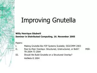 Improving Gnutella