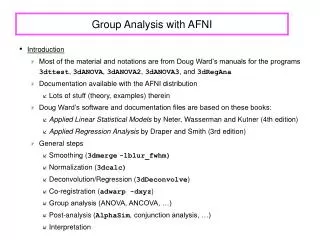 Group Analysis with AFNI