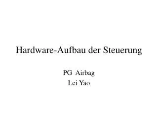 Hardware-Aufbau der Steuerung