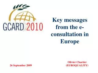 Key messages from the e-consultation in Europe