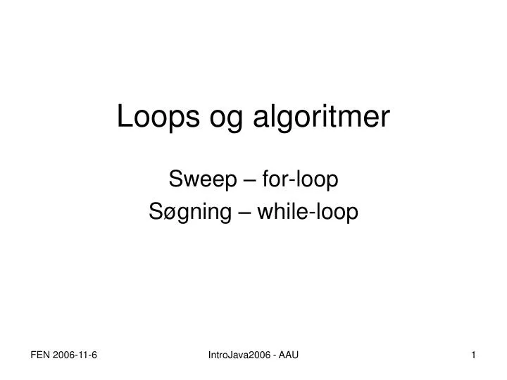 loops og algoritmer