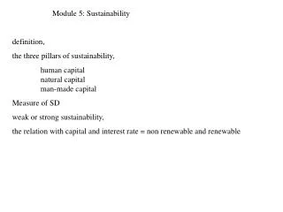 Module 5: Sustainability