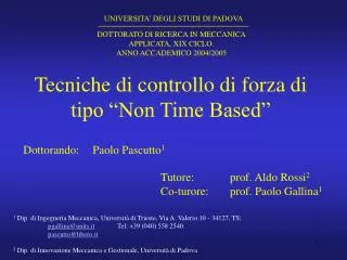 tecniche di controllo di forza di tipo non time based