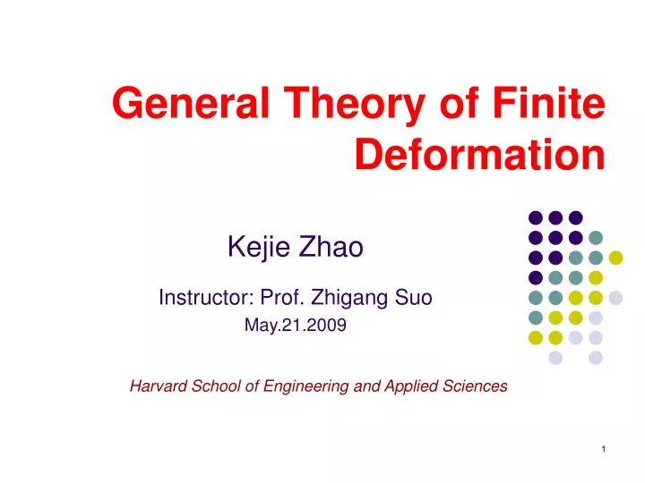 general theory of finite deformation