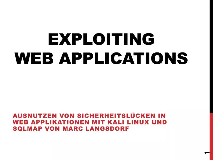 exploiting web applications