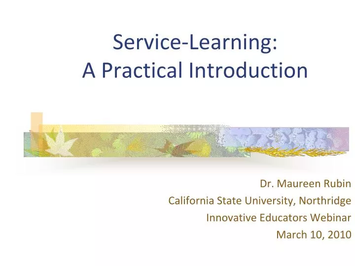 service learning a practical introduction
