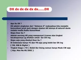DX dx dx dx dx dx……DX