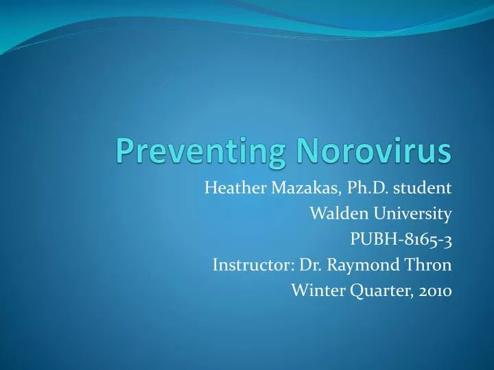 preventing norovirus