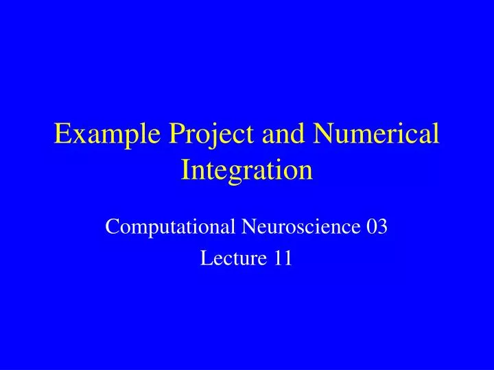 example project and numerical integration