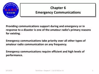 Chapter 6 Emergency Communications