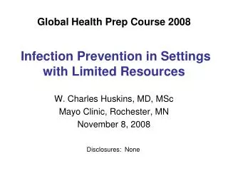 Global Health Prep Course 2008