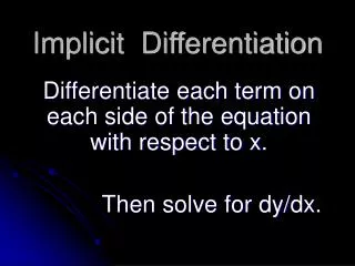 implicit differentiation