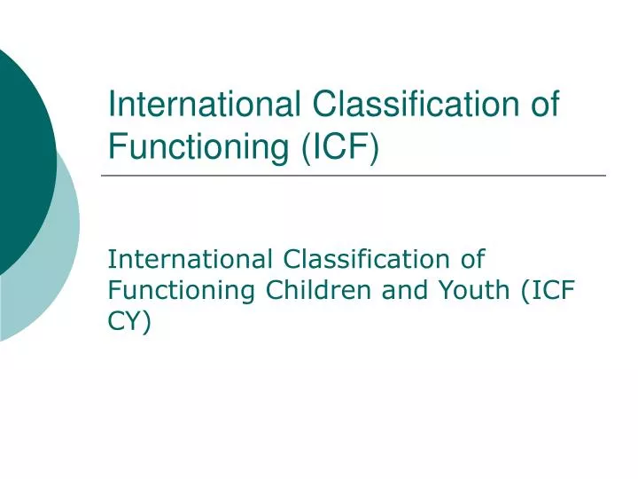international classification of functioning icf