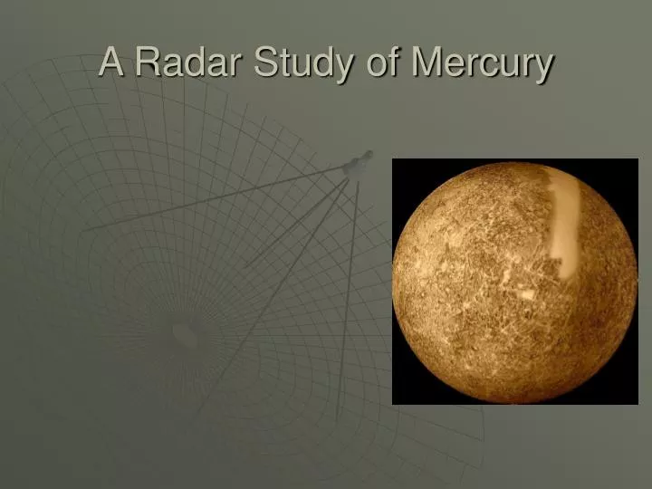 a radar study of mercury