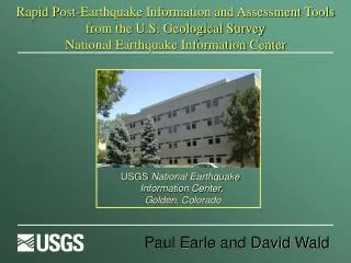USGS National Earthquake Information Center, Golden, Colorado