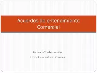 acuerdos de entendimiento comercial