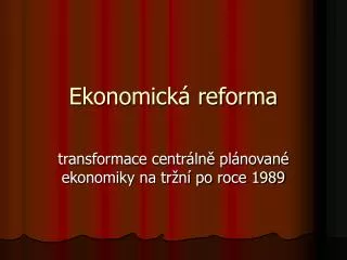 ekonomick reforma