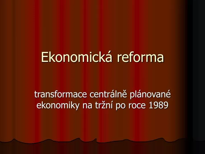 ekonomick reforma