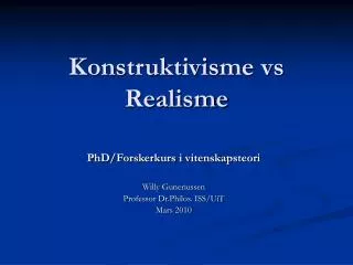 konstruktivisme vs realisme