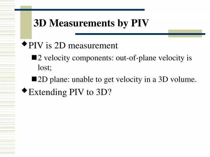 3d measurements by piv