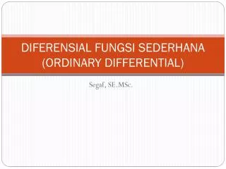 diferensial fungsi sederhana ordinary differential