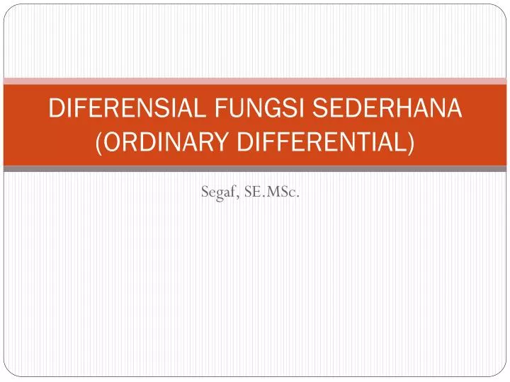 diferensial fungsi sederhana ordinary differential