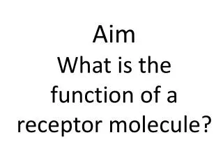 Aim What is the function of a receptor molecule?