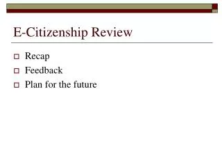 E-Citizenship Review