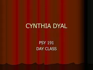 CYNTHIA DYAL