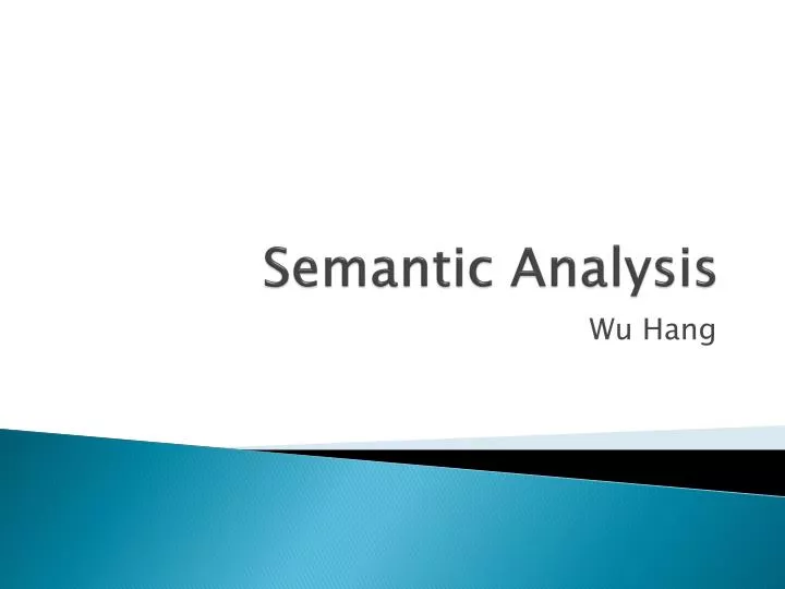 semantic analysis