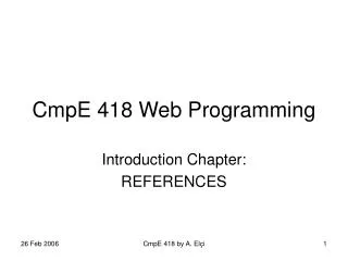 CmpE 418 Web Programming