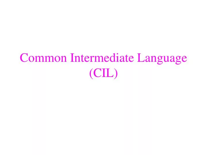 common intermediate language cil