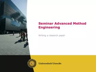 Seminar Advanced Method Engineering