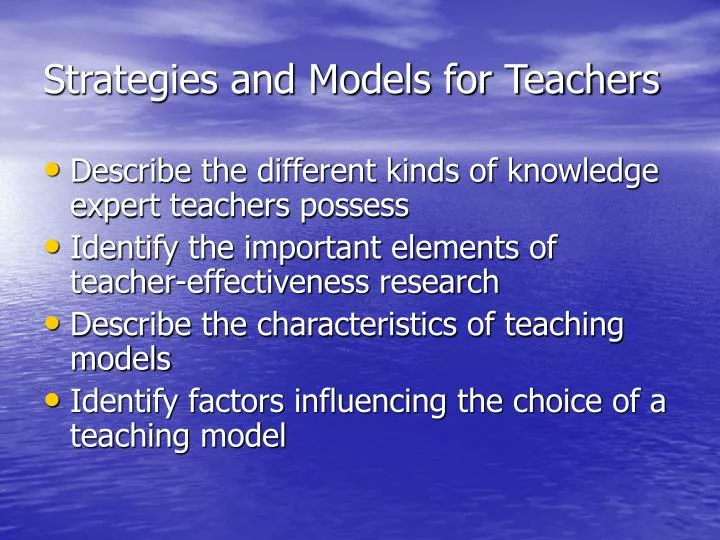 strategies and models for teachers