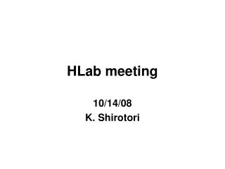 HLab meeting