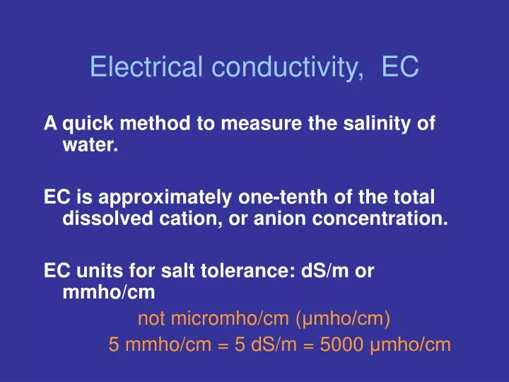 electrical conductivity ec