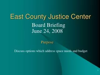 East County Justice Center
