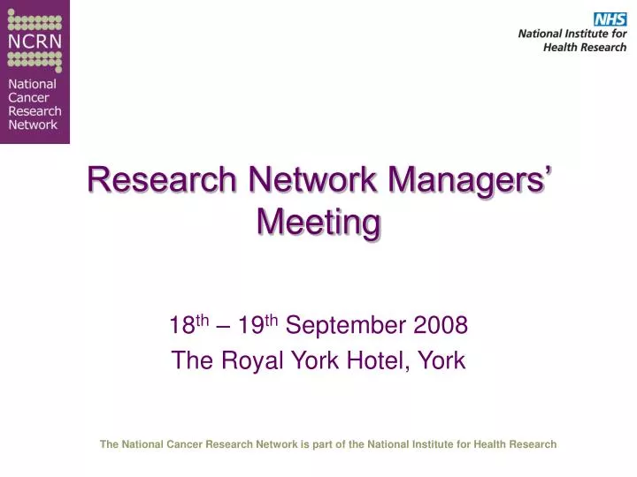 research network managers meeting