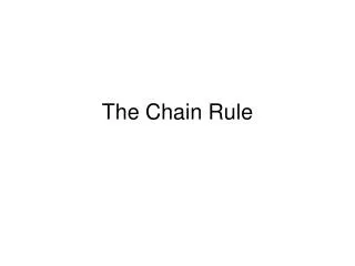 The Chain Rule