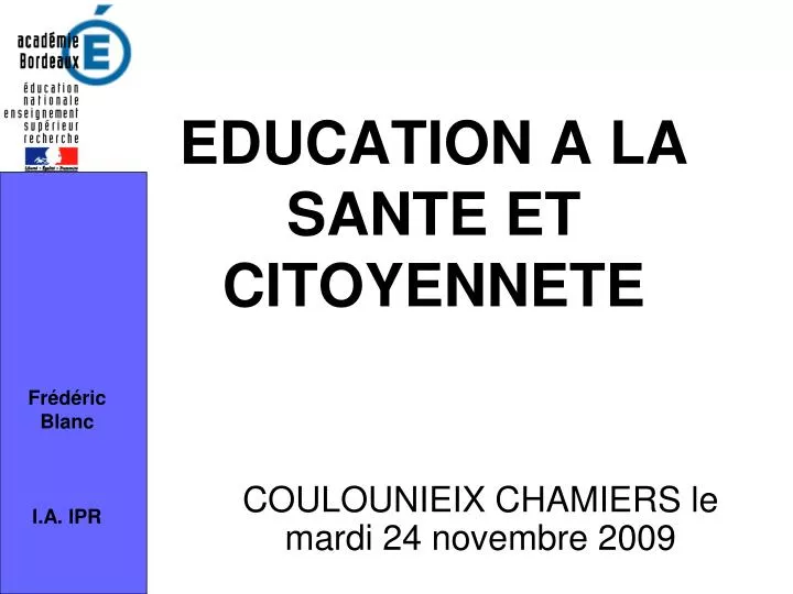 education a la sante et citoyennete