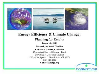 Energy Efficiency &amp; Climate Change: Planning for Results January 8, 2008