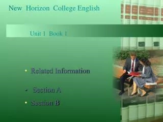 New Horizon College English Unit 1 Book 1