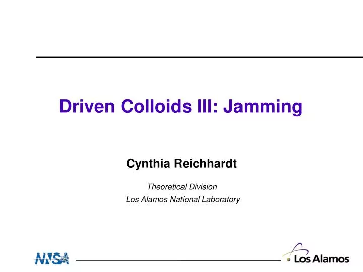 driven colloids iii jamming