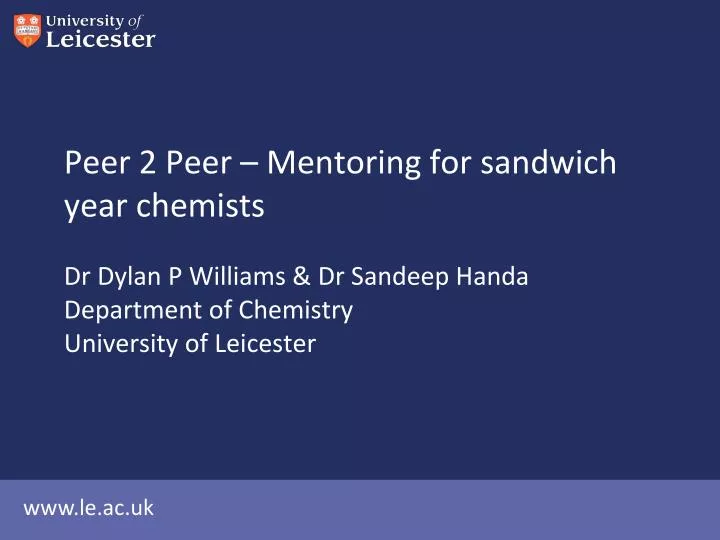 peer 2 peer mentoring for sandwich year chemists