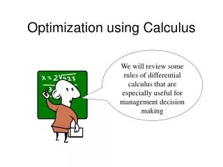 Optimization using Calculus