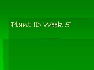 Plant ID Week 5