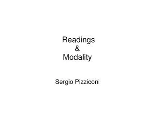 Readings &amp; Modality