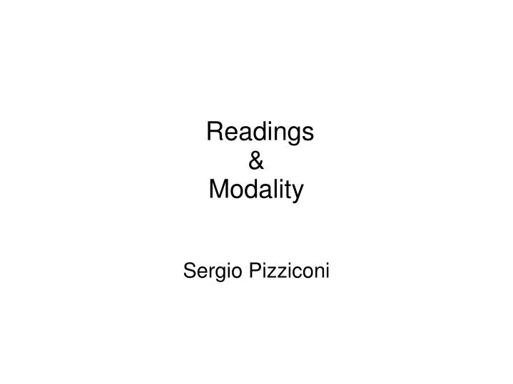readings modality