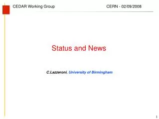 C.Lazzeroni , University of Birmingham