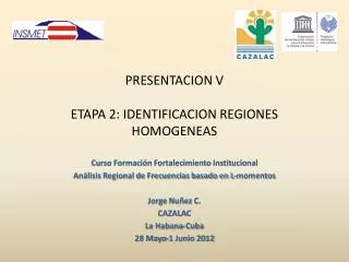 presentacion v etapa 2 identificacion regiones homogeneas